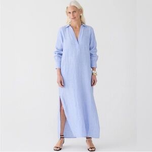 J. Crew | Blue Linen Women's Maxi Dress/Swim Cover-Up